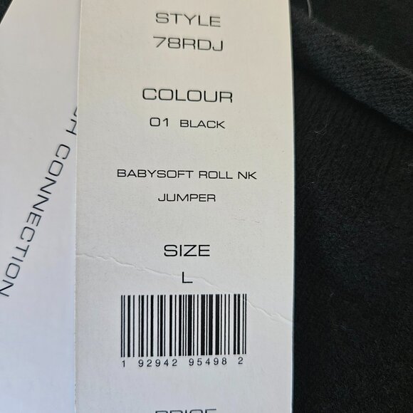 French Connection Soft Rollneck Sweater - Black Size L - Picture 7 of 11